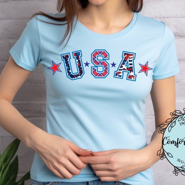 USA SVG and Sublimation design 4th of July SVG Proud American Svg United States design Patriotic design for t-shirts, totes, mugs, and more!