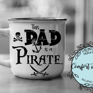 Dad is a Pirate SVG Father's Day Skull and Cross Bones SVG | Etsy