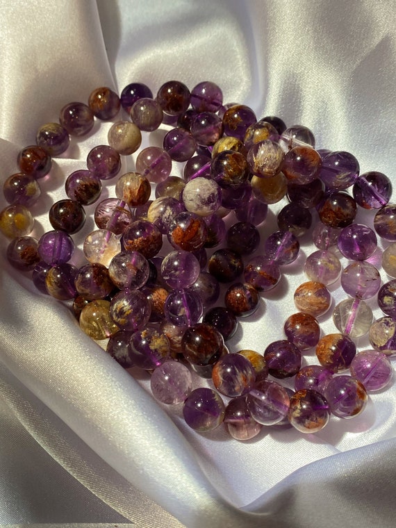 Super Amethyst Crystal Bracelet: Ethically Sourced, 10mm Beads