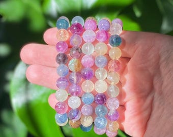 Fluorite Crystal Bracelet - Chakra Healing, 8mm Beads