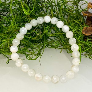 Moonstone Bracelet - 8 mm | Genuine Genstone Bracelets | Authentic Crystal Bracelet | Moonstone Bead Bracelet | beads genuine jewelry
