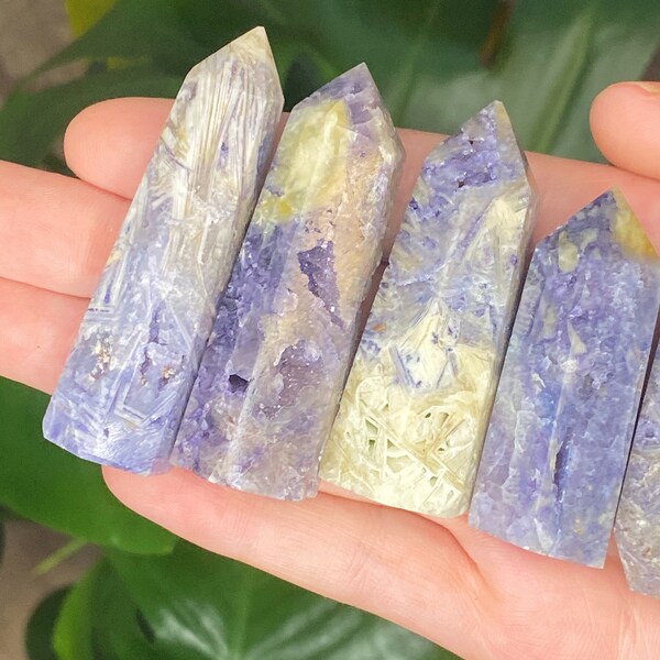 Tiffany Stone Tower / fluorita opalizada / obelisco de torre de cristal de piedra fluorita sagenética / cristal curativo / piedra de la pasión / cristal de amor