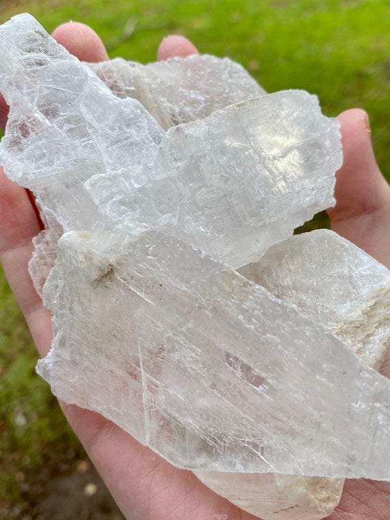 REAL Selenite Pietra per finestre in selenite, Pietra TV in selenite / Vera  selenite naturale / Lastre di selenite -  Italia