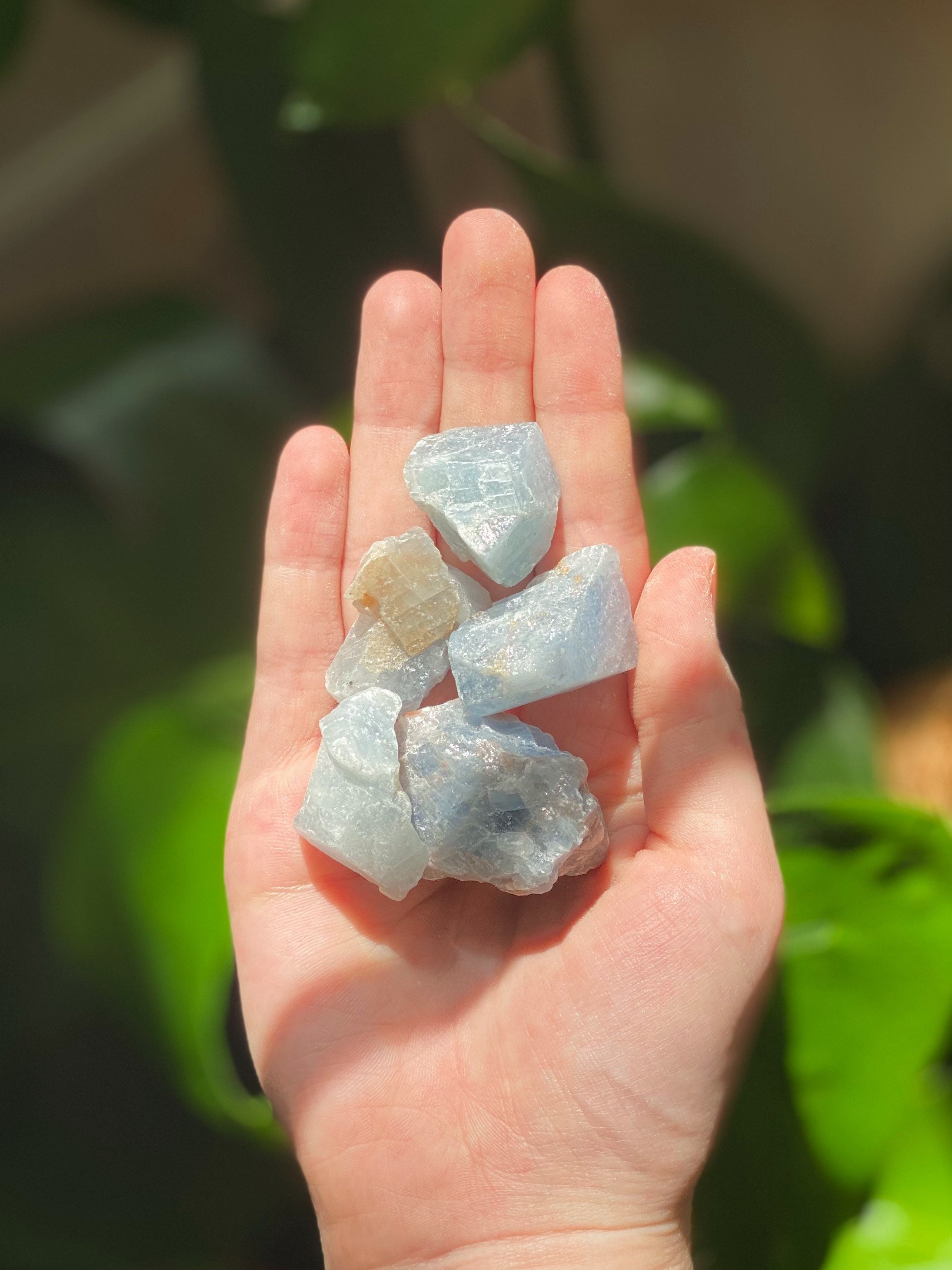 Blue Calcite Rough Stone Large stone from Mexico soothes frayed nerves & anxiety 