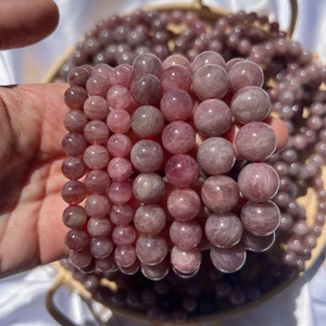 Blue Rose Quartz Bracelet - rare | Lavender Rose Quartz Bracelet - 8mm, 10mm, 12 mm beads purple rose quartz periwinkle quartz love