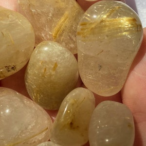 Golden Rutile Quartz Tumble: Divine Energy Crystal