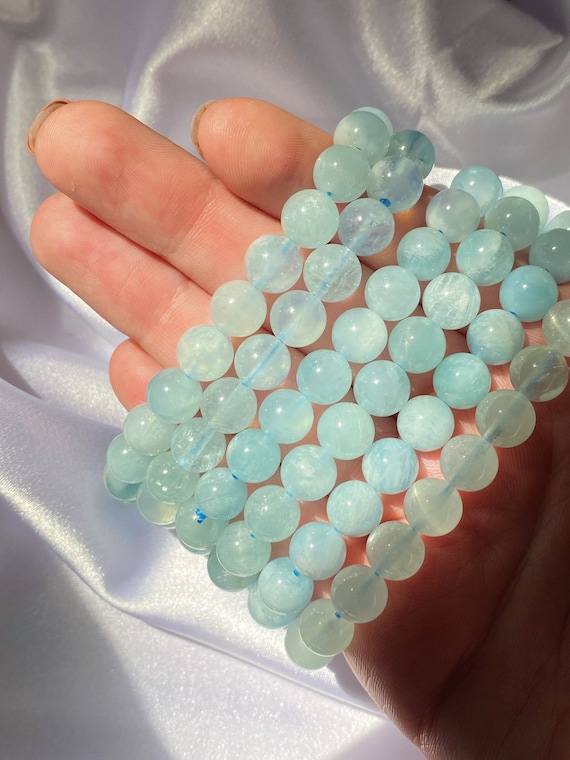 Natural aquamarine gemstone clearance bracelet