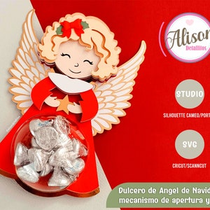 Weihnachtsengel Süßigkeitenhalter Schnittdatei / Weihnachtsengel Süßigkeitenhalter Schneidedatei für 8cm Kugel SVG - STUDIO