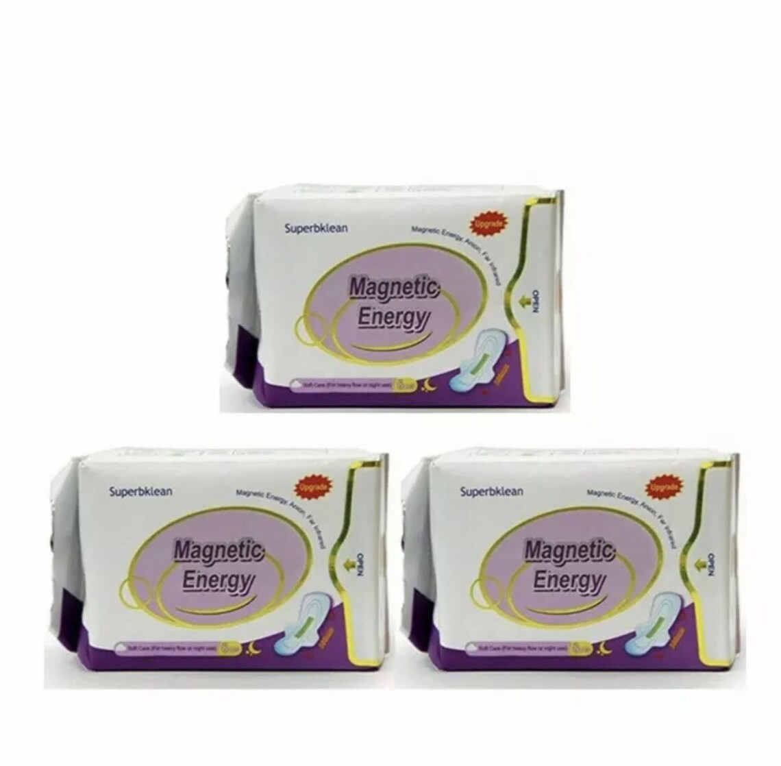 Longrich Sanitary Pad Energy Sanitary Napkin Night Use 3X 8pcs
