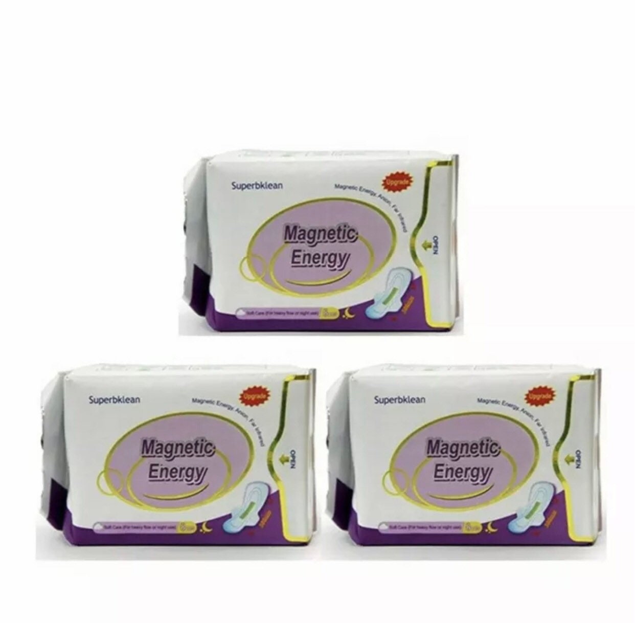 Longrich Sanitary Pad Energy Sanitary Napkin Night Use 3X 8pcs