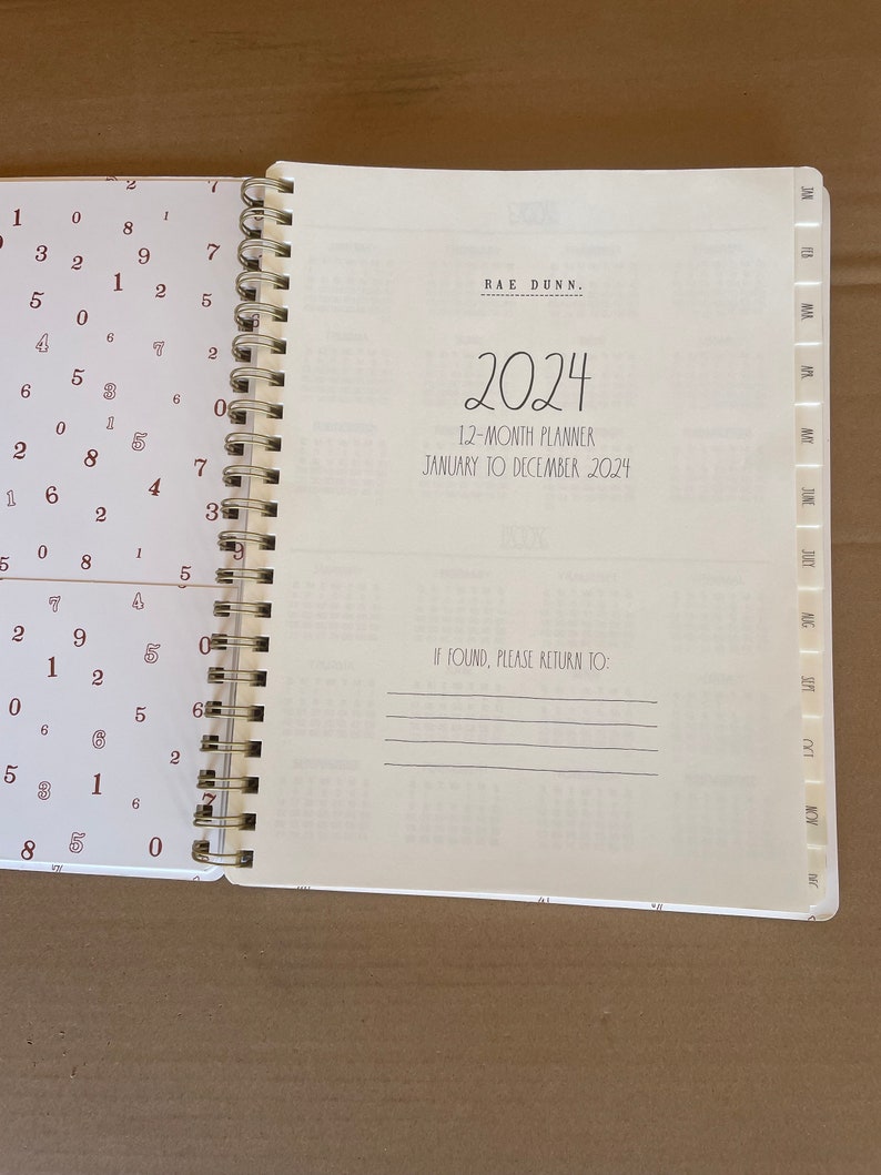 2024 Planner Rae Dunn two Thousand Twenty Four 12 Mon. Planner Jandec