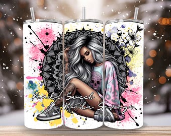 Kinda Sweet Kinda Savage Tumbler Design: 20oz PNG File (Digital Download)