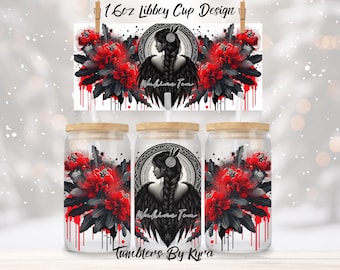 Māori Wahine Toa Tumbler Design: 16oz Libbey Glass Can (Digital Download PNG Files)