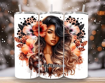 Be-you-nique digital design to fit 20oz tumbler. Digital download files only!