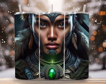 Warrior Girl design to fit 20oz tumbler. Digital download file only!