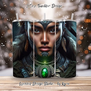 Warrior Girl design to fit 20oz tumbler. Digital download file only!