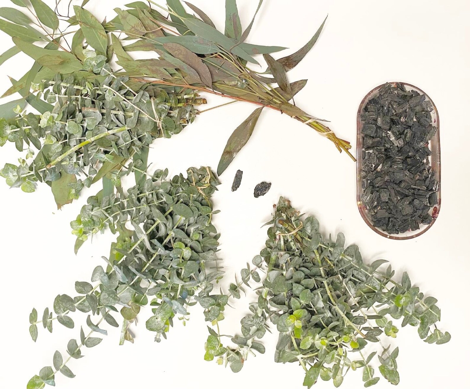 Two Bundles of Eucalyptus & Two Black Tourmaline Crystals Etsy