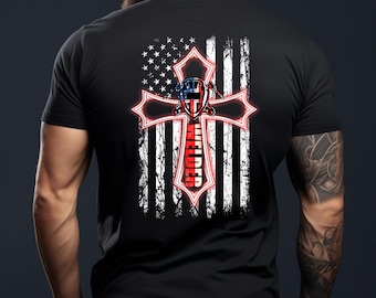 Welding Shirt - Welding T-Shirt - Gift For Welder - Vintage Welder American Flag Welding Faith Cross Christian T-Shirt