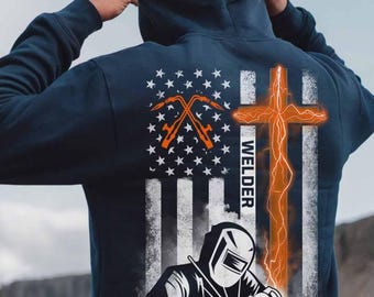 Gift For Welder, Welder TShirt, Welder Hoodie, Welder  Sweatshirt, Gift Tee, Proud Welder, Welder Flag USA, Welder Patriotic