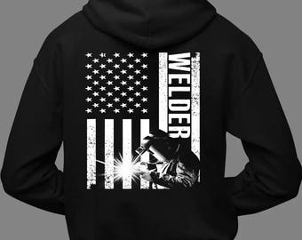 Welding Gifts - Welding Hoodie shirts - Welding Shirts - Cool Welder Design On Back Welder Welding Metalwork T-Shirt