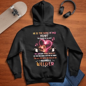 Schweißer Hoodie, Schweißer Frau Geschenk, mein Mann, der hart für die Familie arbeitet. Der, der das Beste für mich gibt. Ich heirate einen Schweißer