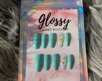 Baby Blue Nails Etsy