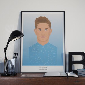 Kevin De Bruyne A3 Poster - Illustration, Manchester City, Belgium, KDB, De Bruyne, Football, Champions League, Premier League.