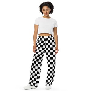 Black and White Checkerboard Pants Etsy