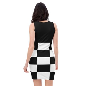4510777 Black-White Check Dress