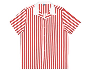 Red and White Striped Summer Shirt