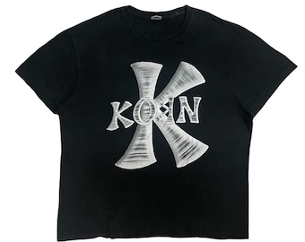 Vintage 90s Korn Follow the Leader Giant Black Cotton Long Sleeve