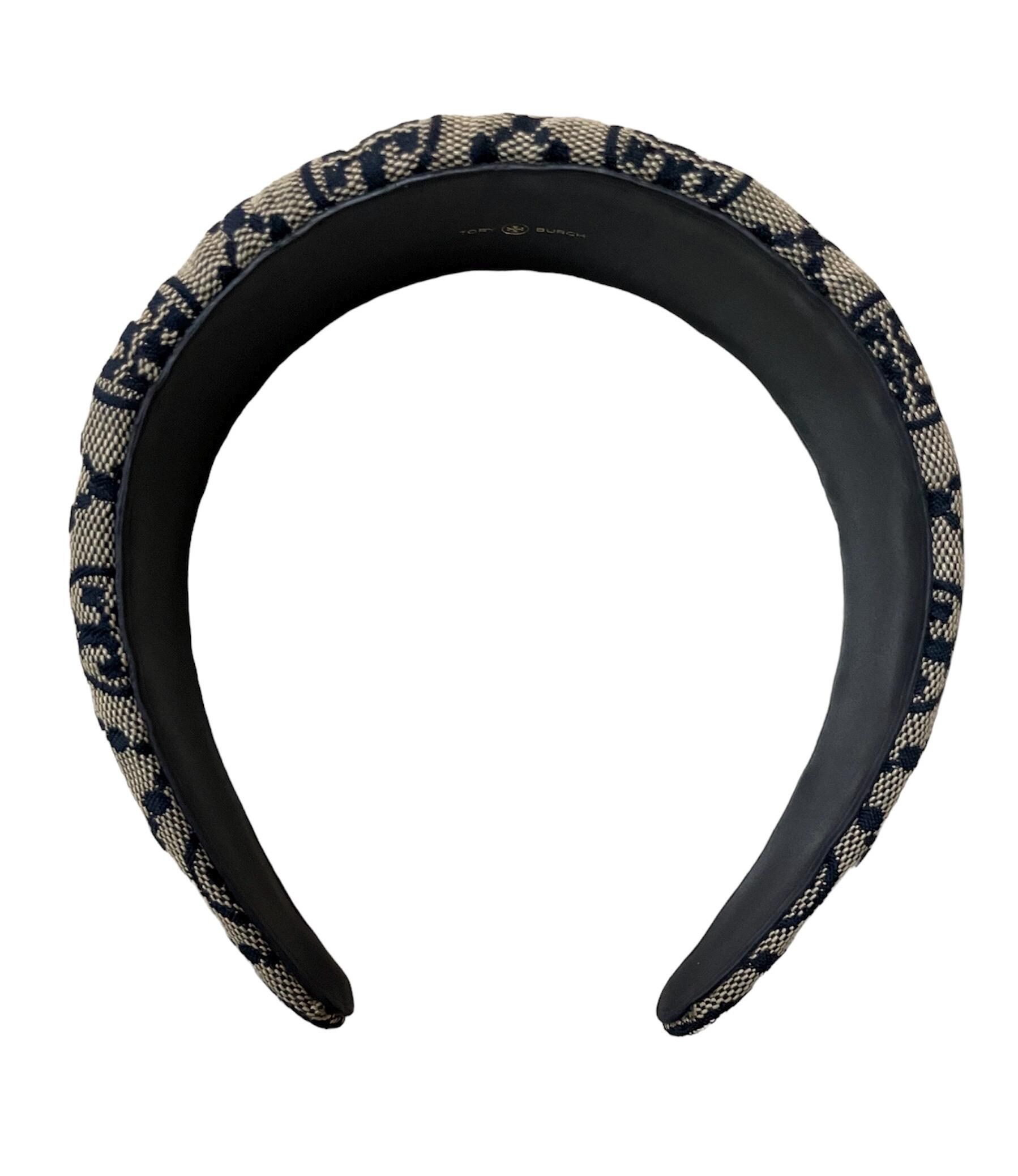 Tory Burch Monogram Wide Canvas Headband One Size - Etsy