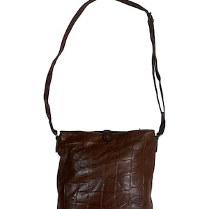 Vintage Mulberry Brown Crocodile Embossed Leather Bag One Size