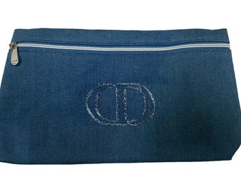 Christian Dior TROTTER No. 1 Navy Monogram Make-up Cosmetic Pouch
