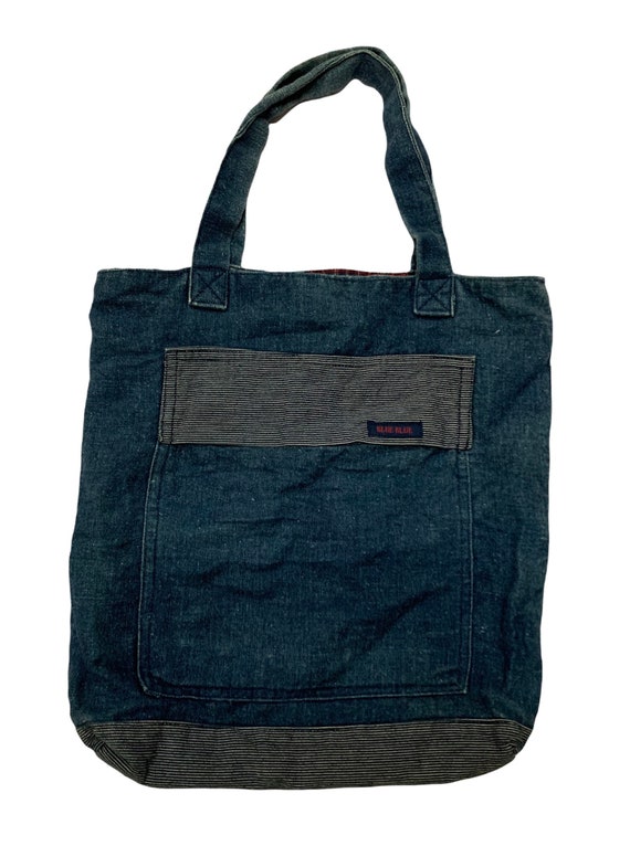 Blue Blue Japan Pure Indigo Denim Tote Bag One Saiz - Etsy