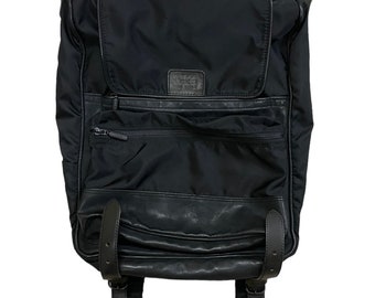 90s Yohji Yamamoto Y'saccs Black Nylon Box Bag With Leather