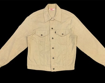 Vintage Levis Line 8 Denim Fleece Jacket Beige Made in Sri 