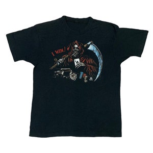 Vintage 80s Ace Of Spades Grim Reaper Size L