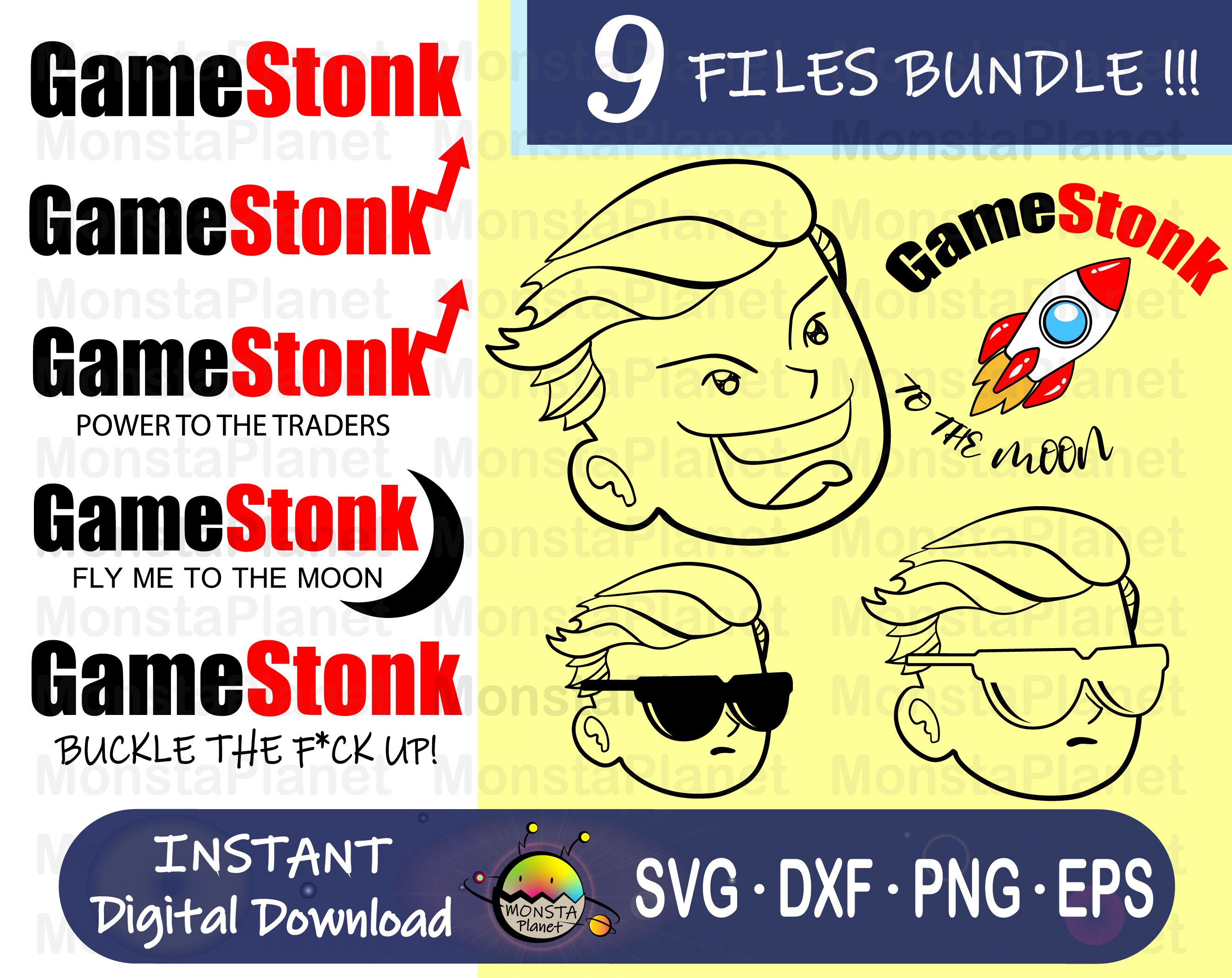 Gamestop GME to the Moon Bundle Svg, Gamestonk Bundle Svg, Gamestop Svg,  Subreddit Guy, Gme Stock, Wallstreet Bets, Bundle WSB Bet Svg - Etsy
