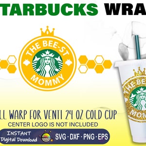 L'ape-st mamma SVG • Starbucks Cup SVG • La migliore mamma • Regalo per la festa della mamma • Confezione completa Starbucks Venti 24oz • File per Cricut • Silhouette