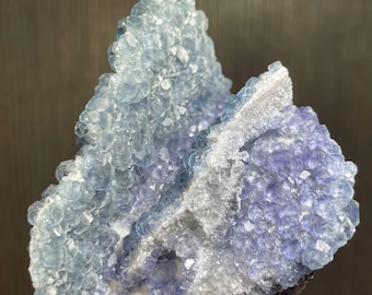 Uniquely shaped specimen with Blue/Teal Fluorite with Quartz from the Xia Yang mine