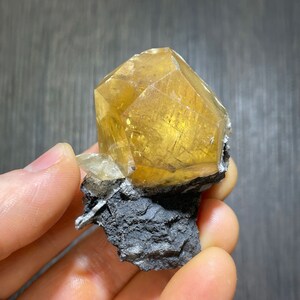 Lustrous Golden/Bronze Calcite Crystals on Matrix from Daye Co., China