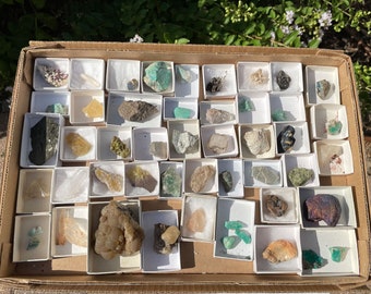 Mixed Group of Minerals and Crystals - Wholesale mineral flat