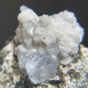 Colorless Fluorite with Calcite, Galena, Pyrite and Sphalerite from the famous Naica Mine in Mexico