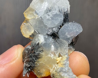 Calcite Crystals with Stibnite from the famous Herja Mine in Romania