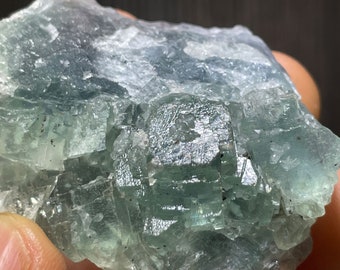 Light Green Cubic Fluorite with Quartz and Pyrite from Morocco - From Old Collection