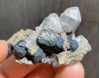 Brookite Crystals with Quartz from Magnet Cove, Arkansas