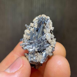 Stibnite Crystal Cluster from Nevada - From an old collection with old label
