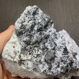 Sweet Home Mine - Detroit City Portal - Fluorescent Sphalerite, Needle Quartz, Fluorite and Chalcopyrite