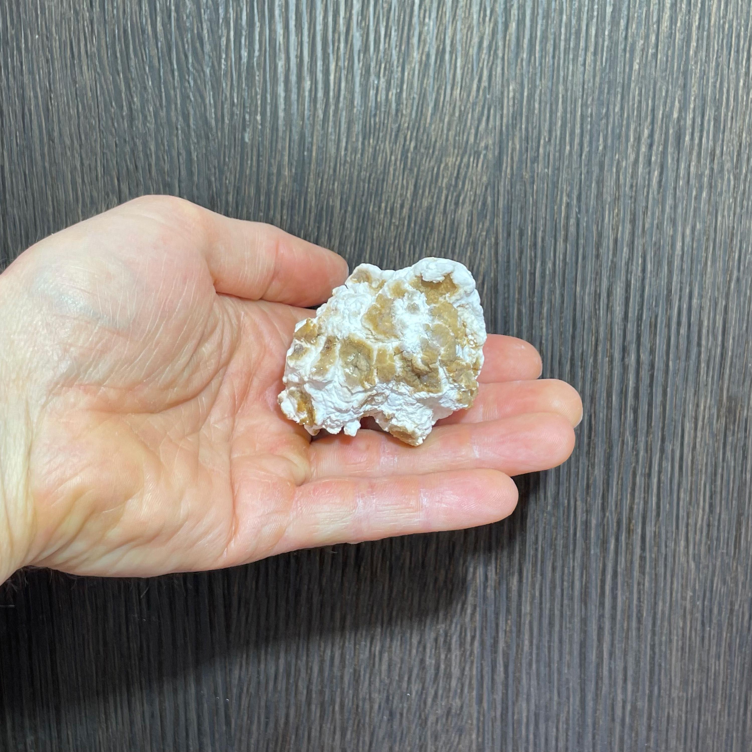 Unusual Combination Piece - Selenite With Creedite Aka Popcorn